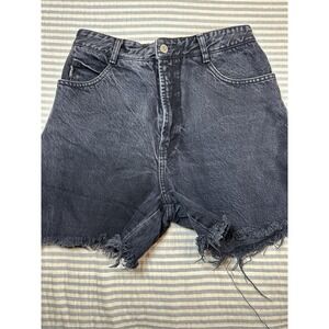 Vintage Bongo High Rise Black Denim Cutoff Shorts Women's 13 USA Made
